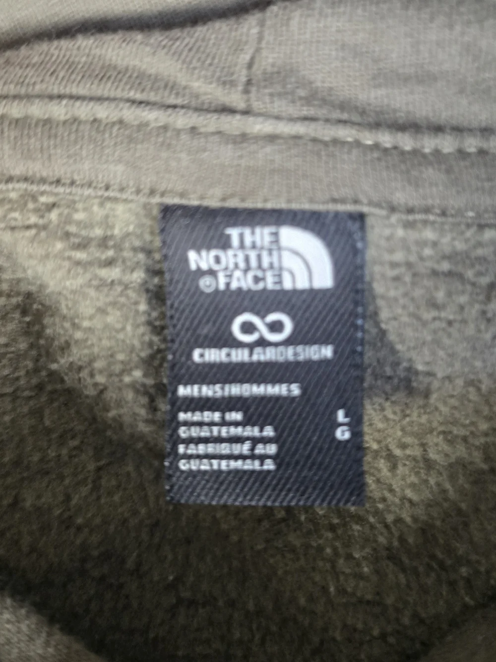 The North Face Men’s L Brown Circular Design Logo Pullover Hoodie Sweatshirt